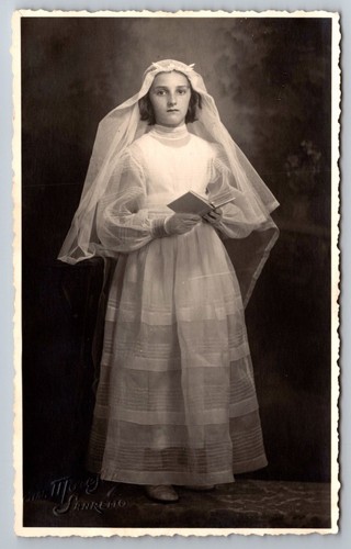 Rppc girl first communion - rppc,
