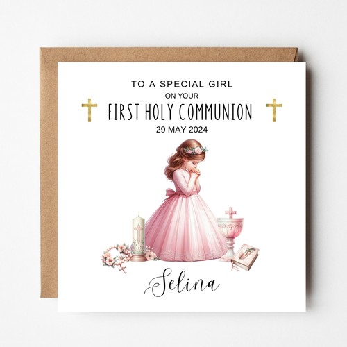 Personalised communion card - personalised,