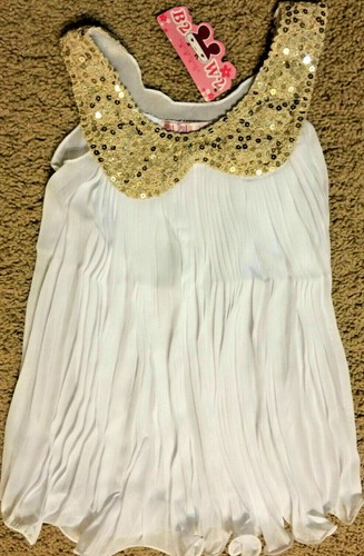 Girls white sequin collar - girls,