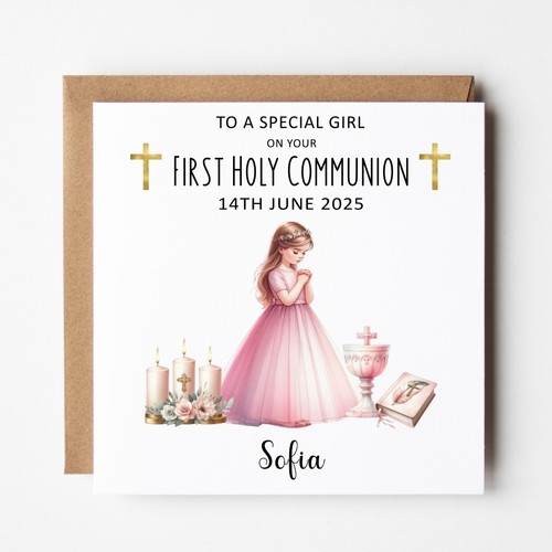 Personalised communion card - communion,