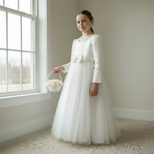 White flower girl wedding - white,