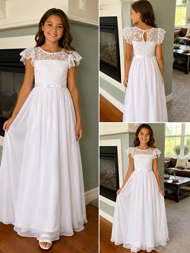 Girls white lace - girls, bodice