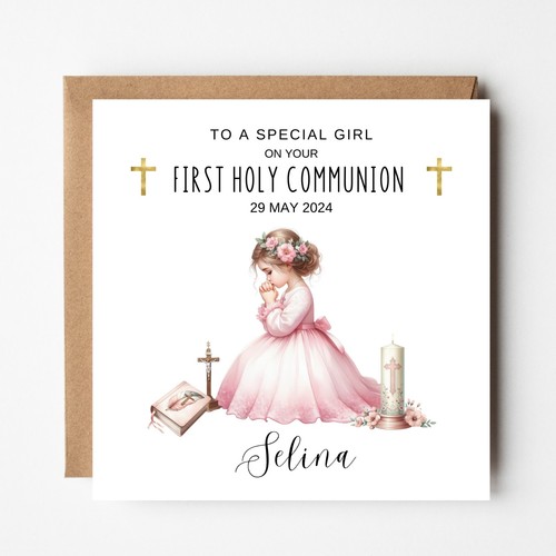 Personalised communion card - personalised,