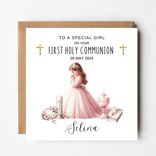 Personalised communion card - personalised,