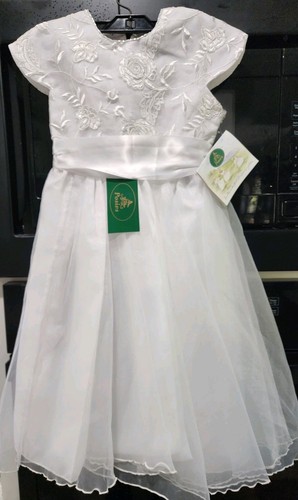 Girls white organza - organza, dress